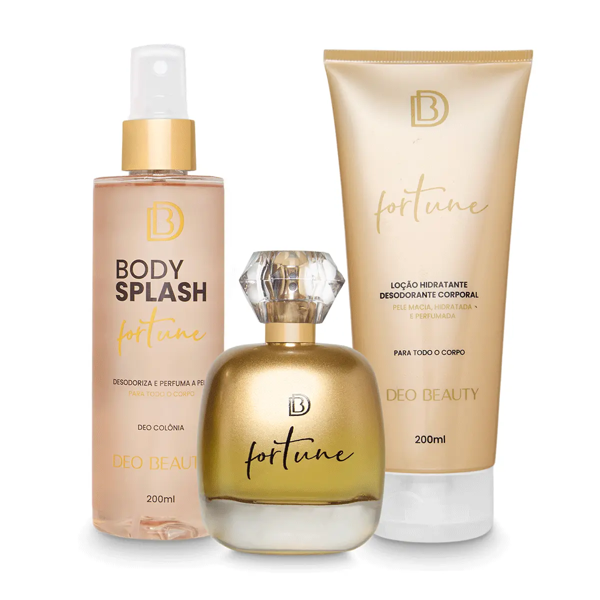 Kit completo fortune - (perfume 100 ml + hidratante 200 ml + body splash 200 ml)