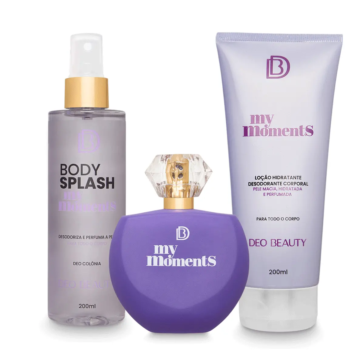 Kit completo my moments - (perfume 100 ml + hidratante 200 ml + body splash 200 ml)
