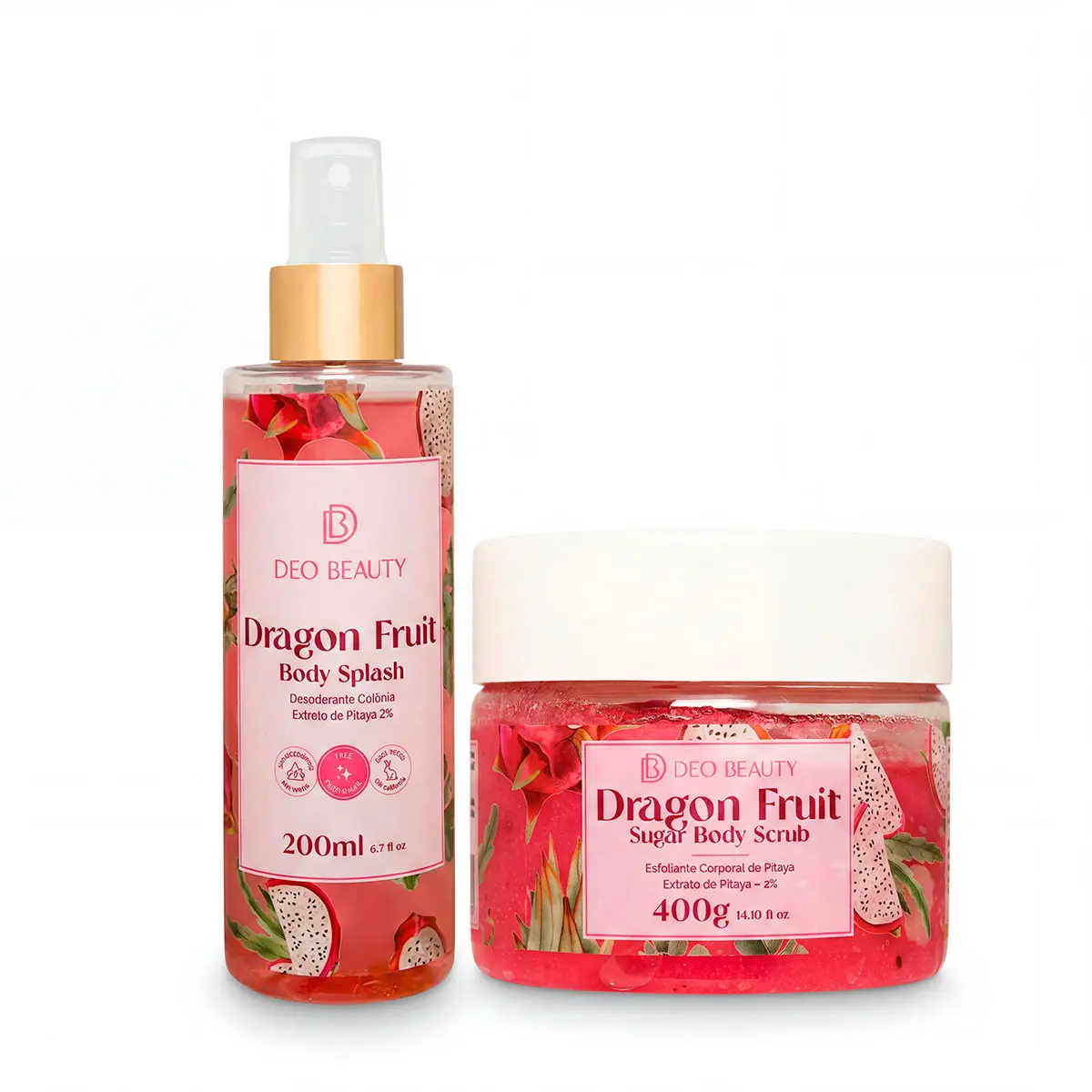 Kit dragon fruit pitaya - esfoliante 400g + body splash 200 ml